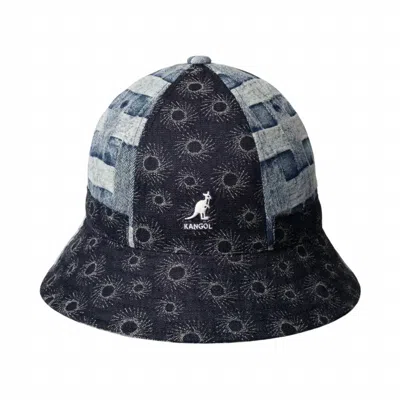 Kangol Women's Patchwork Denim Mash Up Casual Bucket Hat In Blue Picnic In Multi