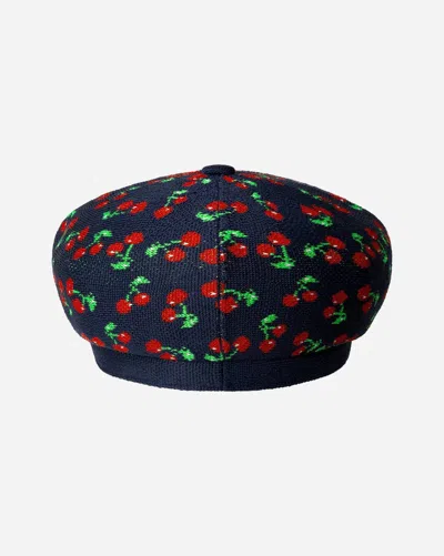 Kangol Women's Tropic Cherry Knit Jax Beret Hat In Navy In Blue