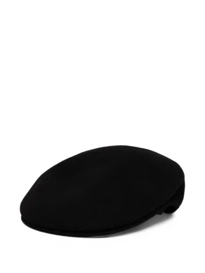 Kangol Wool 504 Logo-embroidered Flat Cap In Black