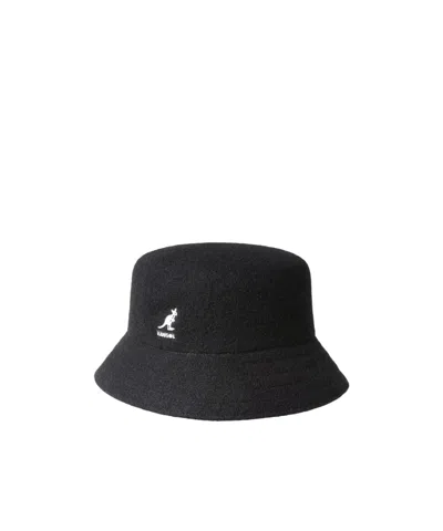 Kangol Wool Lahinch Seamless Knit Fisherman Hat In Black