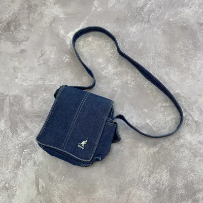 Pre-owned Kangol X Vintage Kangol Denim Shoulder Bag In Blue