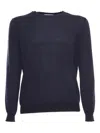 Kangra Cashmere Plain Knit Sweater In Blue
