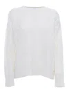 Kangra Cashmere Braided Crewneck Sweater In White