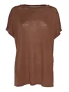 Kangra Cashmere Brown Short Sleeved Sweater In Brown