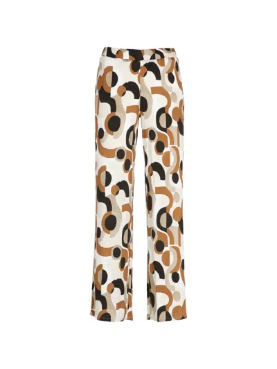 Kangra Cashmere Abstract-print Elasticated-waistband Trousers In Multi