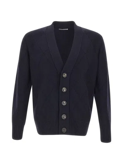 Kangra Cashmere Kangra Diamond-knit V-neck Cardigan In Black