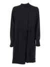 Kangra Cashmere Asymmetric Tie Dress In Black
