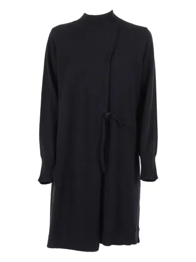 KANGRA CASHMERE ASYMMETRIC TIE DRESS