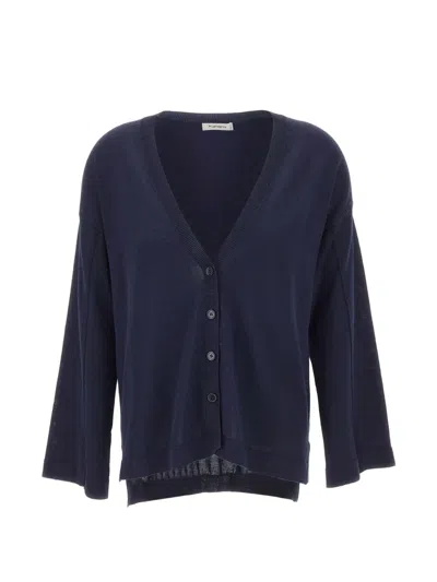 Kangra Cashmere Asymmetrical V-neck Cardigan In Blue