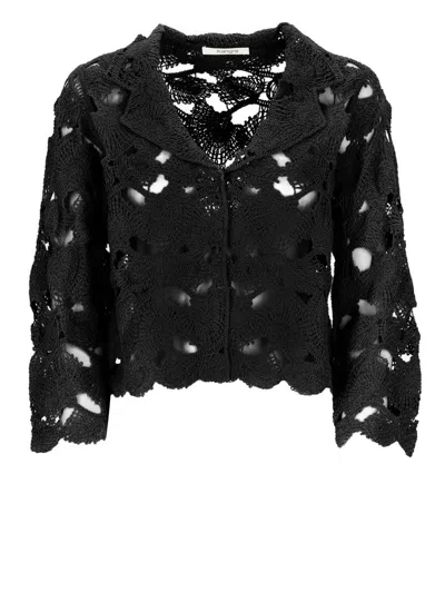 Kangra Cashmere Black Cotton Sweater