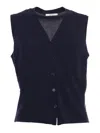 Kangra Cashmere Blue Knitted Vest In Blue