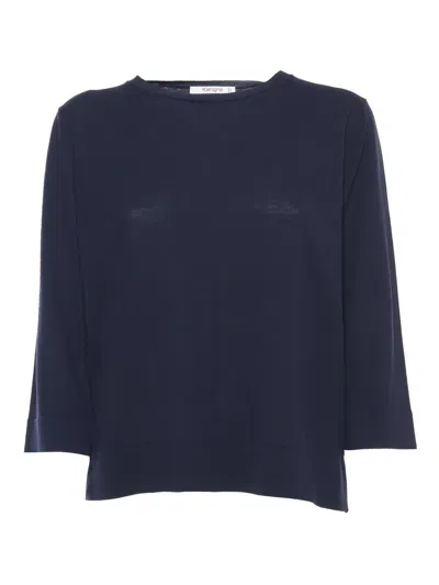 Kangra Cashmere Blue Jumper In Metallic