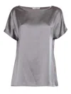 Kangra Cashmere Gray Viscose Blouse In Gray