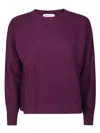 Kangra Cashmere Boxy-fit Crew Neck Sweater In Purple