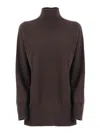 Kangra Cashmere Raglan-sleeve Turtleneck Sweater In Brown
