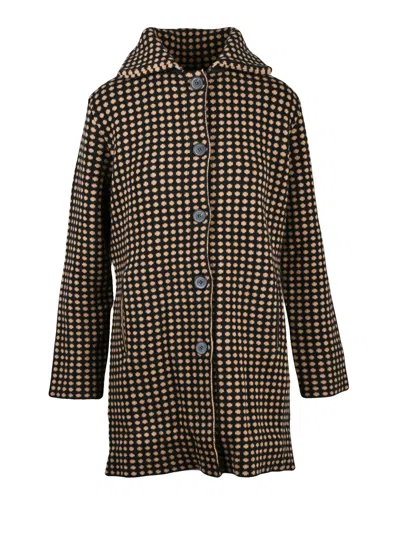 Kangra Cashmere Brown-black Merino Wool Knit Coat