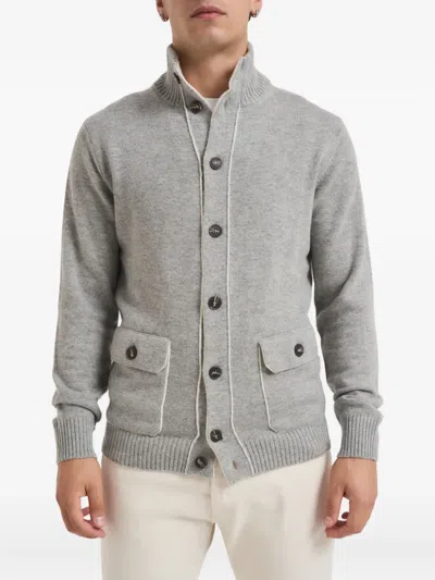 Kangra Cashmere Button-closure Cardigan In Gray
