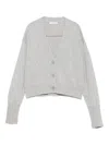 Kangra Cashmere Button-front V-neck Cardigan In Gray