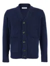 Kangra Cashmere Cardigan Bottoni Con Tasche F. 5gg In Blue