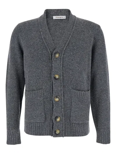 KANGRA CASHMERE BUTTONED V-NECK CARDIGAN