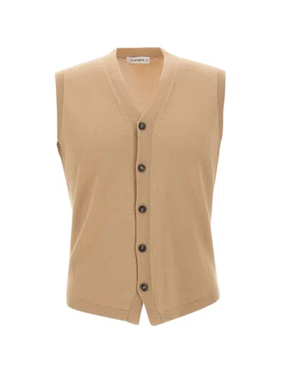 Kangra Cashmere Kangra Buttoned Knit Vest In Neutral