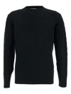 Kangra Cashmere Cable-knit Crew-neck Sweater In Black