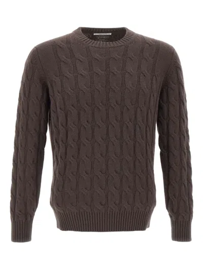 Kangra Cashmere Cable-knit Sweater In Brown