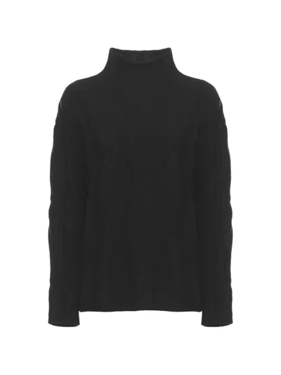 Kangra Cashmere Cable-knit Turtleneck Sweater In Black