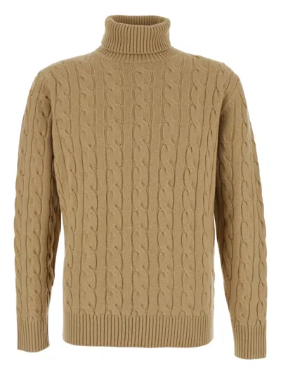 KANGRA CASHMERE CABLE-KNIT TURTLENECK SWEATER