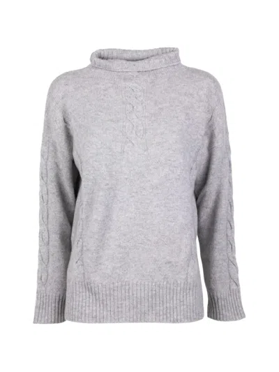 Kangra Cashmere Cable-knit Roll-neck Sweater In Gray