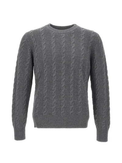 Kangra Cashmere Cable-knit Sweater In Gray