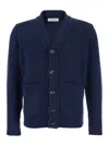 Kangra Cashmere Cardigan Bottoni Con Tasche F. 5gg In Blue