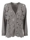 Kangra Cashmere Cornely Cardigan With Side Vents In Gray