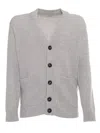 Kangra Cashmere Cardigan With Pockets In White