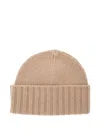 Kangra Cashmere Cashmere Ribbed Beanie In Brown