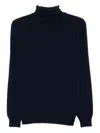 Kangra Cashmere Classic Turtleneck Sweater In Wool-cashmere Blend In Black