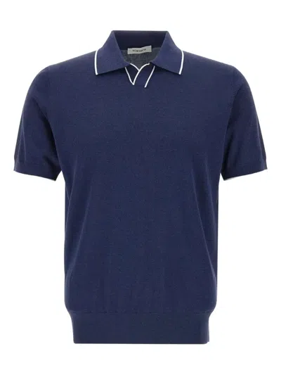 Kangra Cashmere Contrast-piping T-shirt In Blue