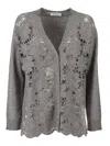 Kangra Cashmere Cornely Cardigan With Side Vents In Gray