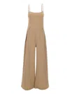 Kangra Cashmere Kangra Toffee Satin Knit Jumpsuit