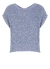 Kangra Cashmere Kangra Sleeveless Blue Cashmere Cotton Blend Sweater In Blue