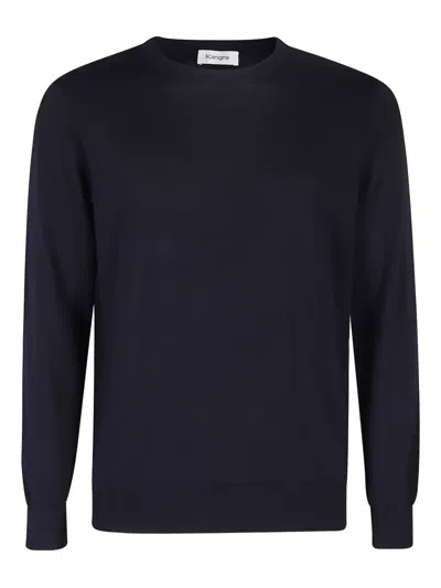 Kangra Cashmere Maglia Girocollo Cotone 1filo In Blue