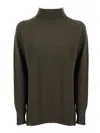 Kangra Cashmere Raglan-sleeve Funnel-neck Sweater In Green
