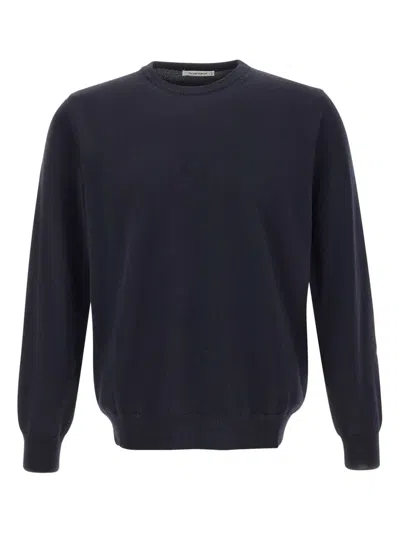 Kangra Cashmere Crew-neck Knitted Sweater In Blue
