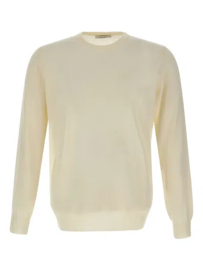 Kangra Cashmere Crew-neck Ribbed-edge Sweater In Neutral