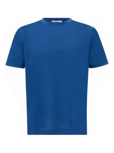 Kangra Cashmere Crew-neck Short-sleeve T-shirt In Blue