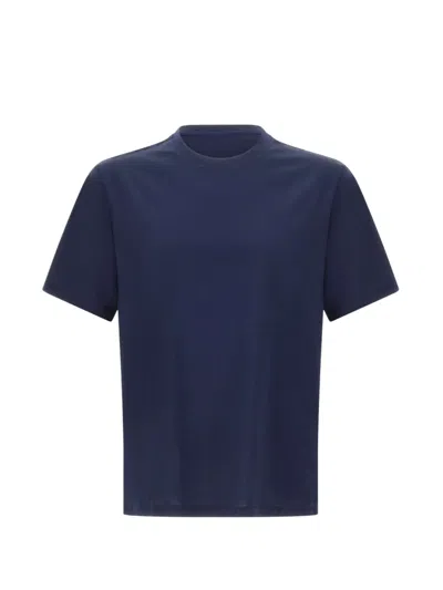 Kangra Cashmere Crew Neck Short Sleeve T-shirt In Blue