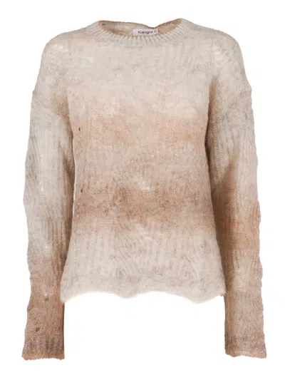 KANGRA CASHMERE CREW NECK SWEATER WITH SHADES EFFECT