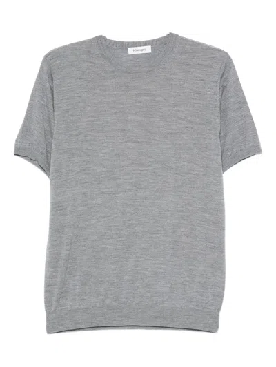 Kangra Cashmere Crew Neck T-shirt In Gray