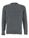 Kangra Cashmere Crew-neck Wool Sweater In Gray