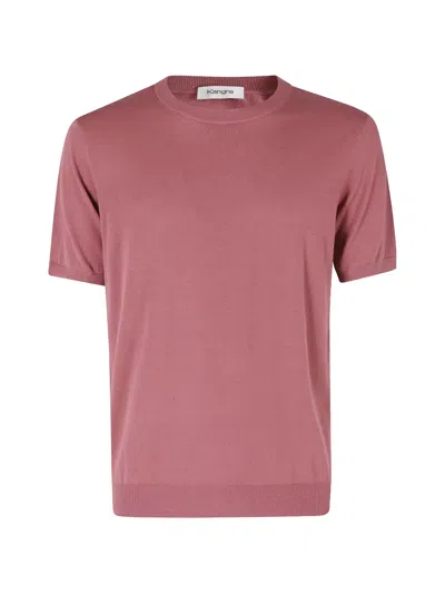 Kangra Cashmere Crew-neck Knitted T-shirt In Pink